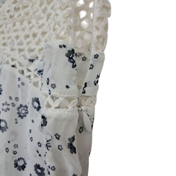 Anthropologie Floreat Dress Women's 6 White Windswept Crochet‎ Sheer Cottagecore - Picture 11 of 15